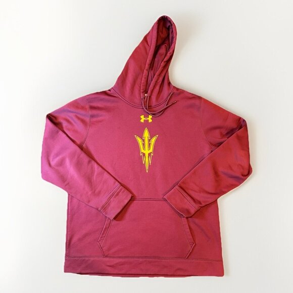 Under Armour Arizona State Sun Devils Hoodie Maroon Sweatshirt Men's Size XL - Picture 1 of 7